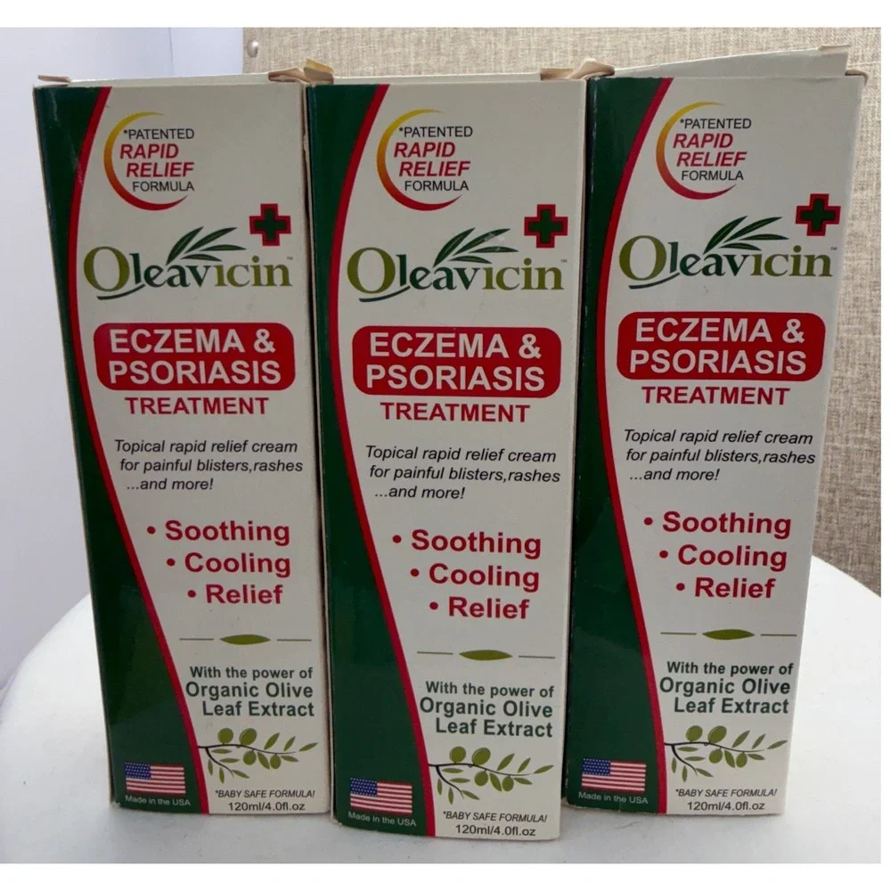 4pk Oleavicin Eczema Psoriasis Treatment Cream 4oz Olive Leaf Extract Exp 04/25